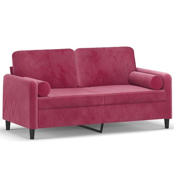 vidaXL 2-kohaline diivan patjadega, veinipunane, 140 cm, samet