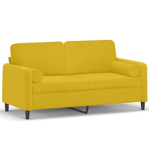 vidaXL 2-kohaline diivan patjadega, kollane, 140 cm, samet