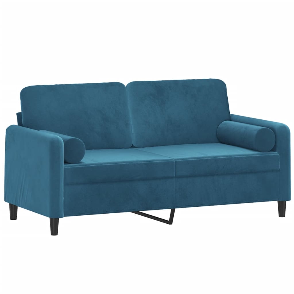 Thumbnail - vidaXL 2-Sitzer-Sofa mit Zierkissen Blau 140 cm Samt