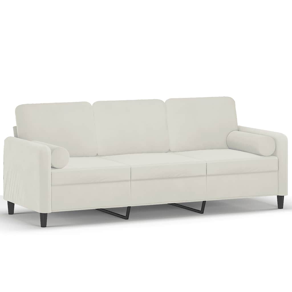 Thumbnail - vidaXL 3-Sitzer-Sofa mit Zierkissen Creme 180 cm Samt