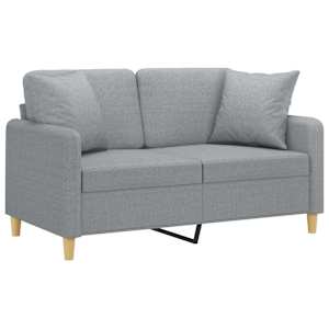 2místná pohovka s polštáři světle šedá 120 cm textil - obrázek 3