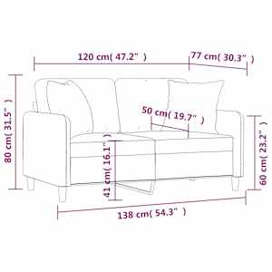 2místná pohovka s polštáři světle šedá 120 cm textil - obrázek 8