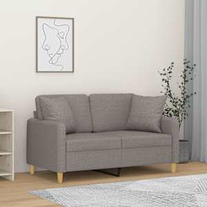 2místná pohovka s polštáři světle šedá 120 cm textil - obrázek 1