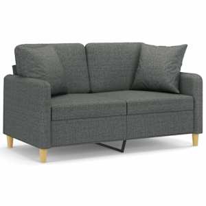 2místná pohovka s polštáři tmavě šedá 120 cm textil - obrázek 2