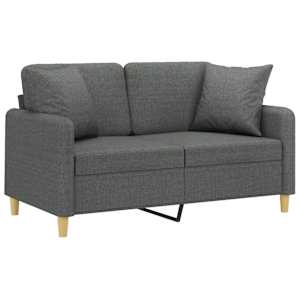 2místná pohovka s polštáři tmavě šedá 120 cm textil - obrázek 3