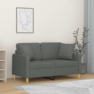 2místná pohovka s polštáři tmavě šedá 120 cm textil - obrázek 1