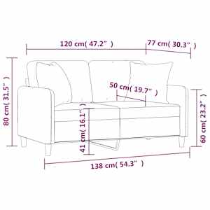 2místná pohovka s polštáři černá 120 cm textil - obrázek 8