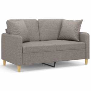 2místná pohovka s polštáři taupe 120 cm textil - obrázek 2