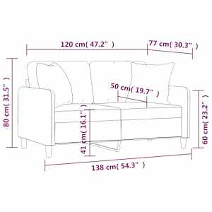 2místná pohovka s polštáři taupe 120 cm textil - obrázek 8