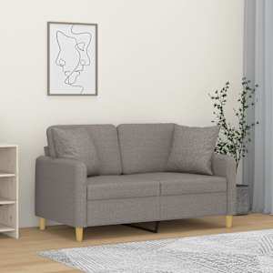 2místná pohovka s polštáři taupe 120 cm textil - obrázek 1