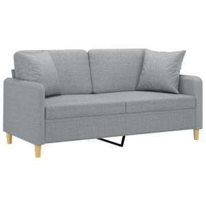 2místná pohovka s polštáři světle šedá 140 cm textil - obrázek 3