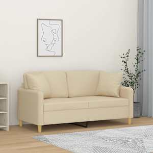 Kavč dvosed z blazinami krem 140 cm blago