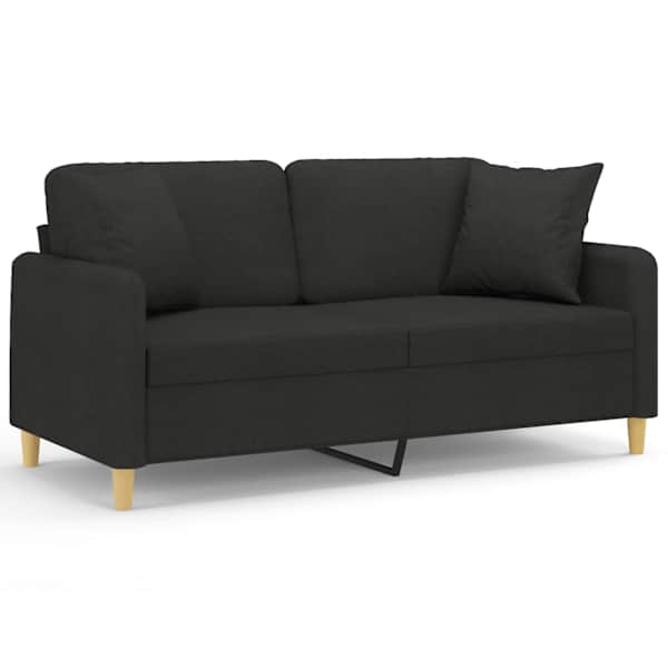 vidaXL 2-kohaline diivan patjadega, must, 140 cm, kangas