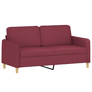 2místná pohovka s polštáři vínová 140 cm textil - obrázek 4