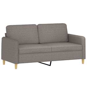 2místná pohovka s polštáři taupe 140 cm textil - obrázek 4
