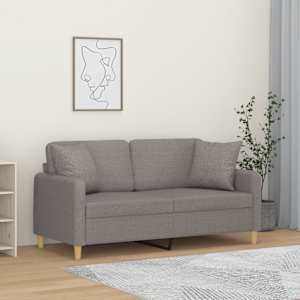 2místná pohovka s polštáři taupe 140 cm textil - obrázek 1