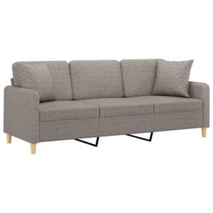 3místná pohovka s polštáři taupe 180 cm textil - obrázek 3