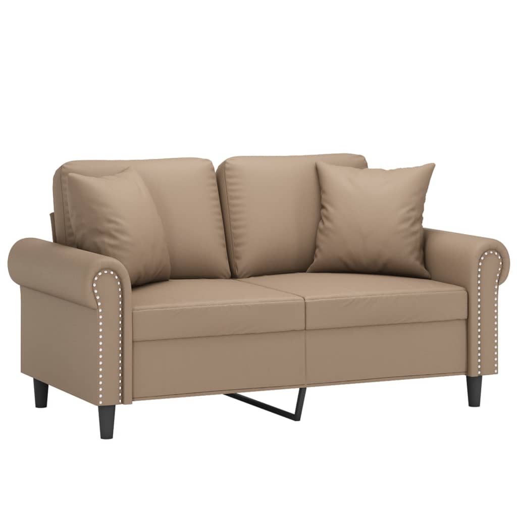 Thumbnail - vidaXL 2-Sitzer-Sofa mit Zierkissen Cappuccino-Braun 120 cm Kunstleder