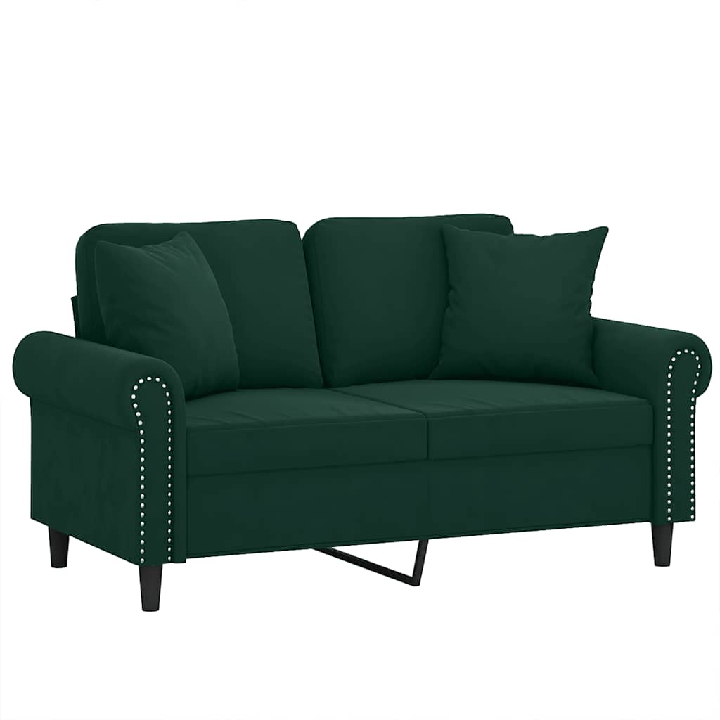 Thumbnail - vidaXL 2-Sitzer-Sofa mit Zierkissen Dunkelgrün 120 cm Samt