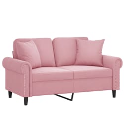 vidaXL 2-Sitzer-Sofa mit Zierkissen Rosa 120 cm Samt