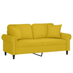 vidaXL 2-sitssoffa med prydnadskuddar gul 140 cm sammet