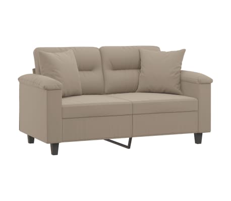 vidaXL 2-miestna pohovka s vank&uacute;&scaron;mi sivohned&aacute; 120 cm mikrovl&aacute;kno