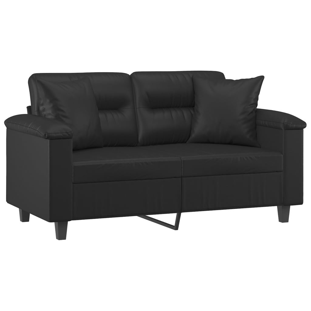Thumbnail - vidaXL 2-Sitzer-Sofa mit Zierkissen Schwarz 120 cm Kunstleder