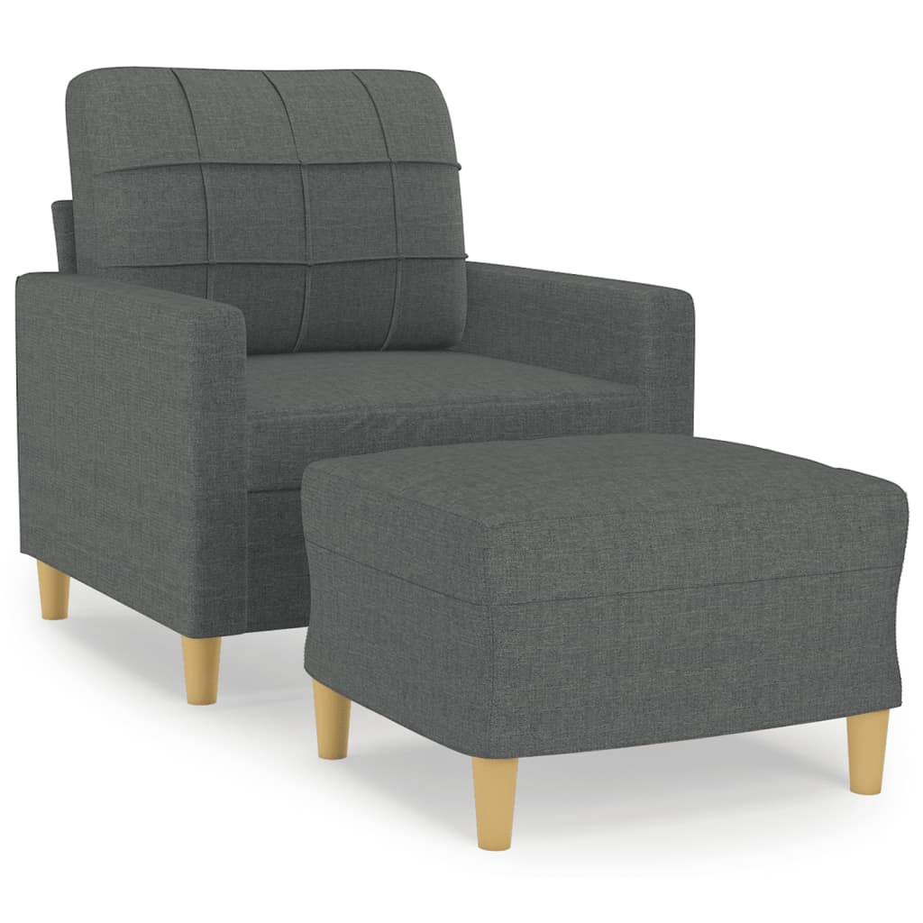 vidaXL Křeslo s podnožkou tmavě šedé 60 cm textil
