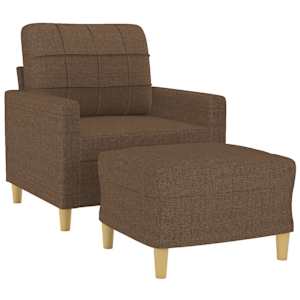 Křeslo s podnožkou hnědé 60 cm textil - obrázek 3