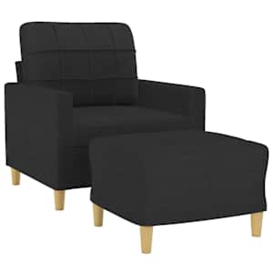 Křeslo s podnožkou černé 60 cm textil - obrázek 3