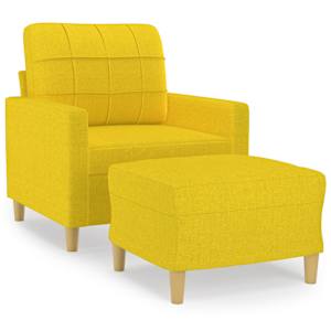 Křeslo s podnožkou světle žluté 60 cm textil - obrázek 2