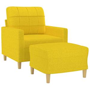 Křeslo s podnožkou světle žluté 60 cm textil - obrázek 3