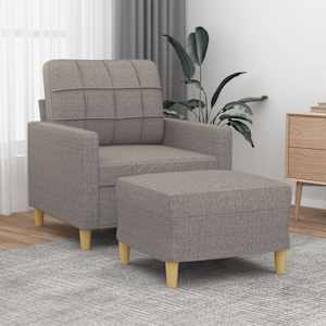 Křeslo s podnožkou taupe 60 cm textil - obrázek 1