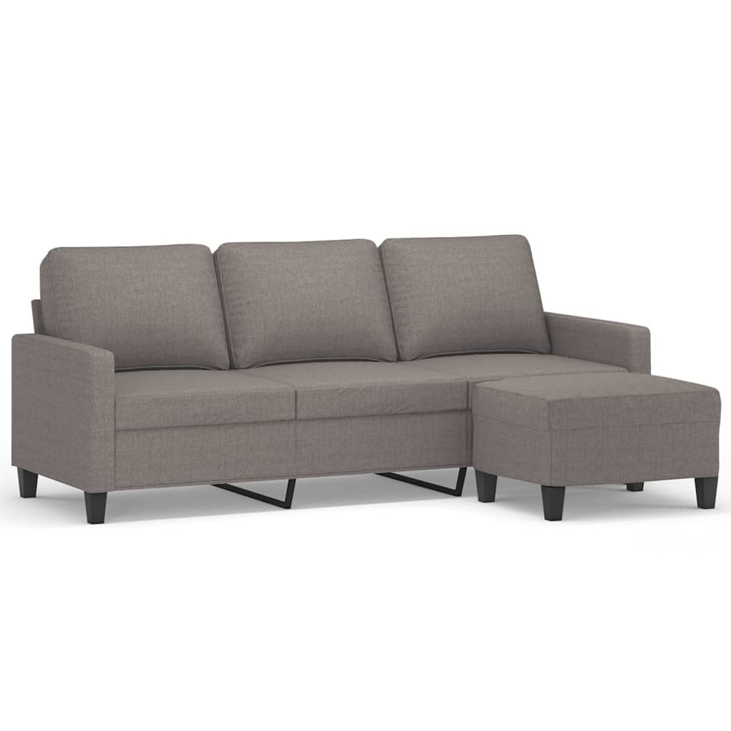 vidaXL 3místná pohovka s podnožkou taupe 180 cm textil