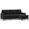 vidaXL 3-kohaline diivan jalapingiga, must, 180 cm, samet