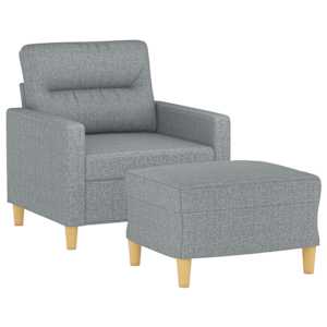 Křeslo s podnožkou světle šedé 60 cm textil - obrázek 3