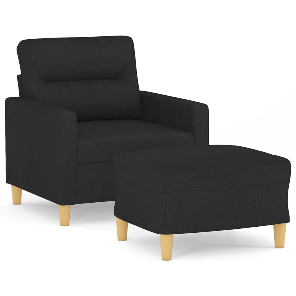 vidaXL Křeslo s podnožkou černé 60 cm textil