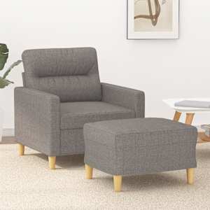 Křeslo s podnožkou taupe 60 cm textil - obrázek 1