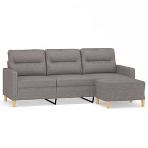 3místná pohovka s podnožkou taupe 180 cm textil - obrázek 2