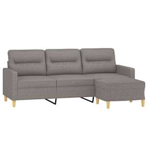 3místná pohovka s podnožkou taupe 180 cm textil - obrázek 3