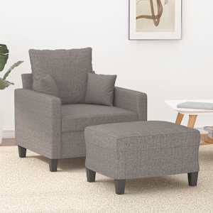 Křeslo s podnožkou taupe 60 cm textil - obrázek 1