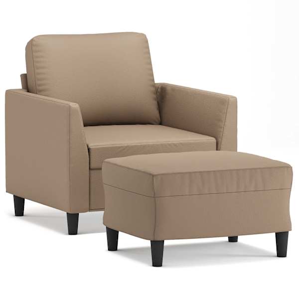 vidaXL tugitool jalapingiga, cappuccino, 60 cm, kunstnahk