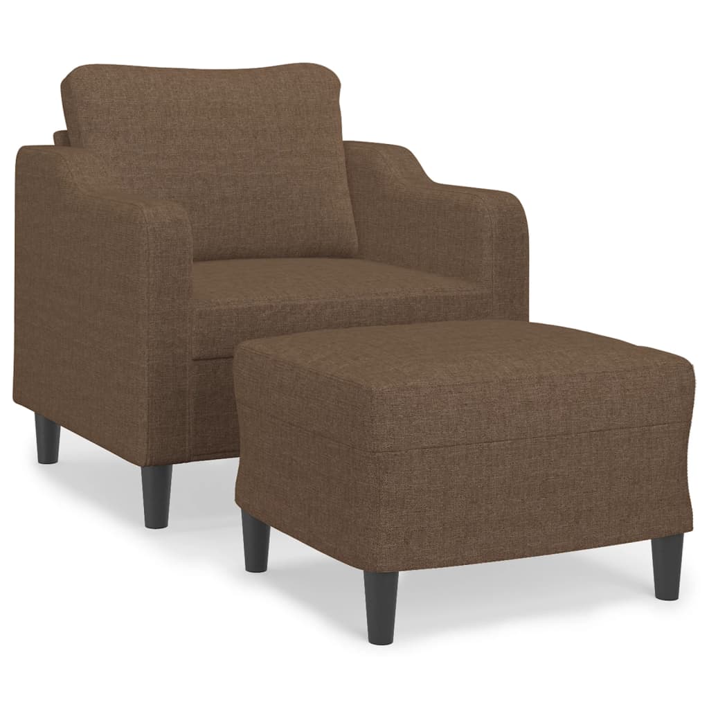 vidaXL Křeslo s podnožkou hnědé 60 cm textil