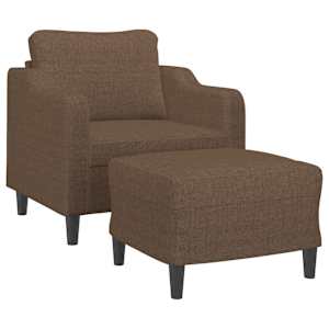 Křeslo s podnožkou hnědé 60 cm textil - obrázek 3
