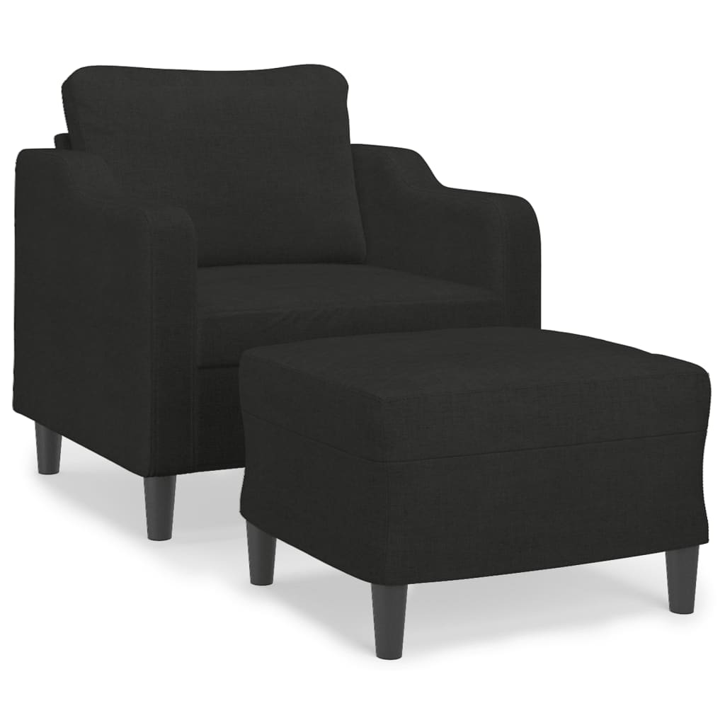 vidaXL Křeslo s podnožkou černé 60 cm textil