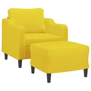 Křeslo s podnožkou světle žluté 60 cm textil - obrázek 3