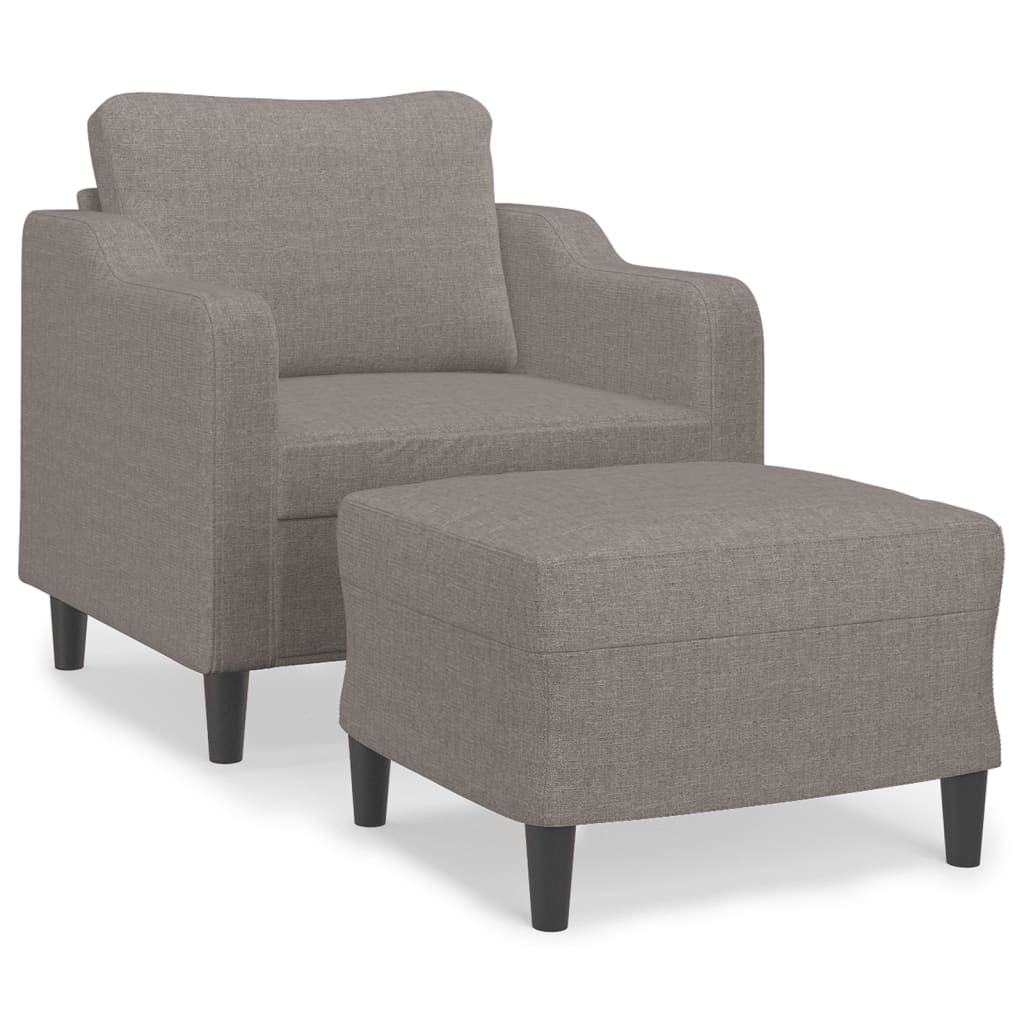 vidaXL Křeslo s podnožkou taupe 60 cm textil