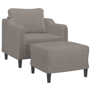 Křeslo s podnožkou taupe 60 cm textil - obrázek 3