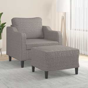 Křeslo s podnožkou taupe 60 cm textil - obrázek 1