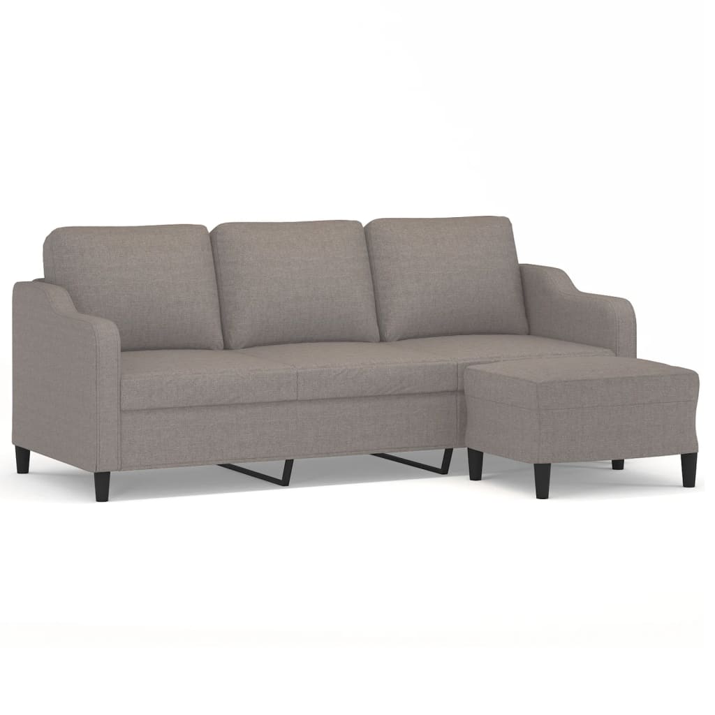 vidaXL 3místná pohovka s podnožkou taupe 180 cm textil